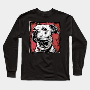 Retro Art American Pit Bull Terrier Dog Lover Long Sleeve T-Shirt